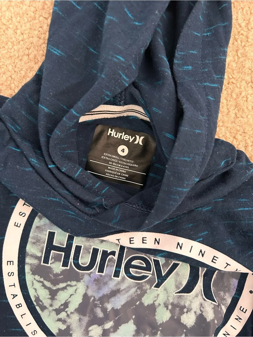 Hurley Navy Hoodie and Black Joggers Set